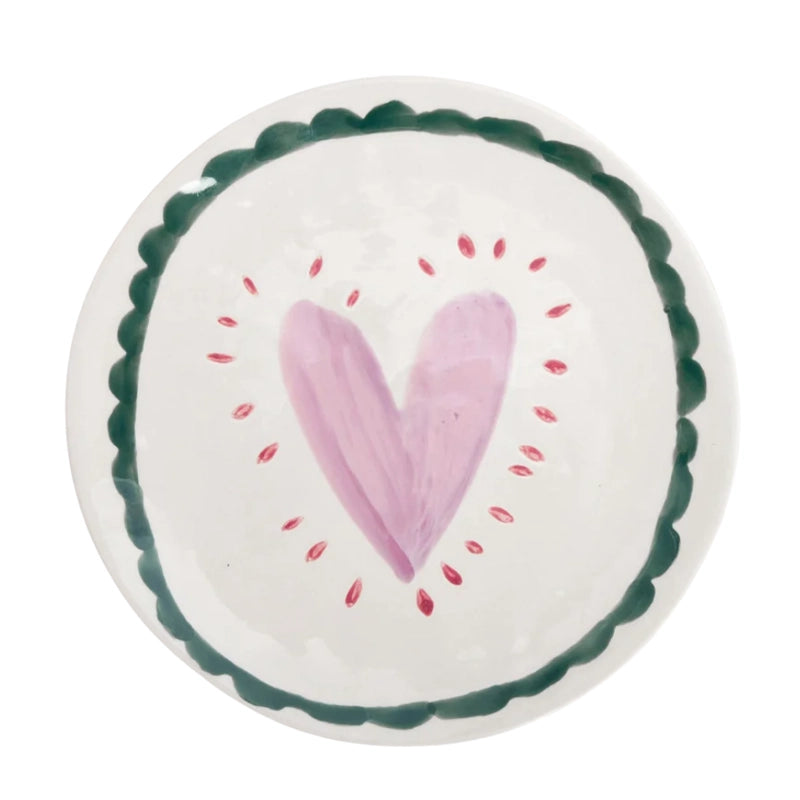 Stoneware Hand-Painted Side Plate for Cake &amp; Dessert - 20cm