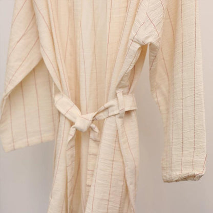 Tardu Summer Lightweight Combed Cotton Kimono - Beige