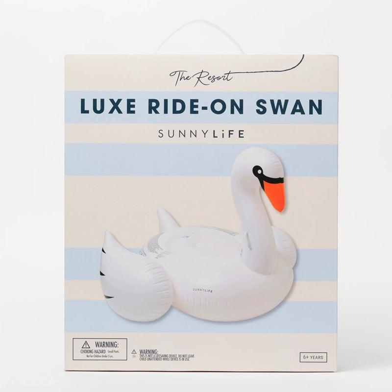 The Resort White Swan Original Luxe Ride-On Float - White