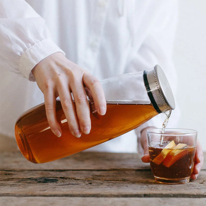 Unitea Cold Brew Glass Carafe with Lid &amp; Strainer - 1.1L