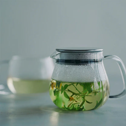 Unitea One Touch Heat-Resistant Glass Teapot with Strainer
