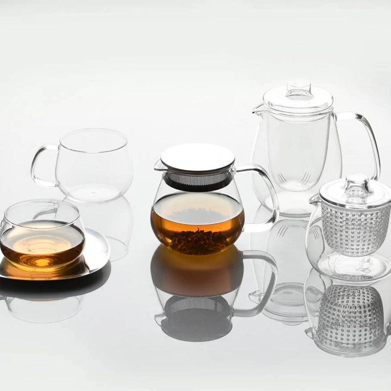 Unitea One Touch Heat-Resistant Glass Teapot with Strainer
