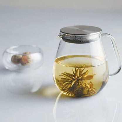 Unitea One Touch Heat-Resistant Glass Teapot with Strainer