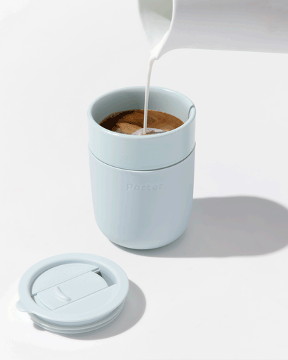 Portable Ceramic Mug with Protective Silicone Sleeve &amp; Lid - 355ml