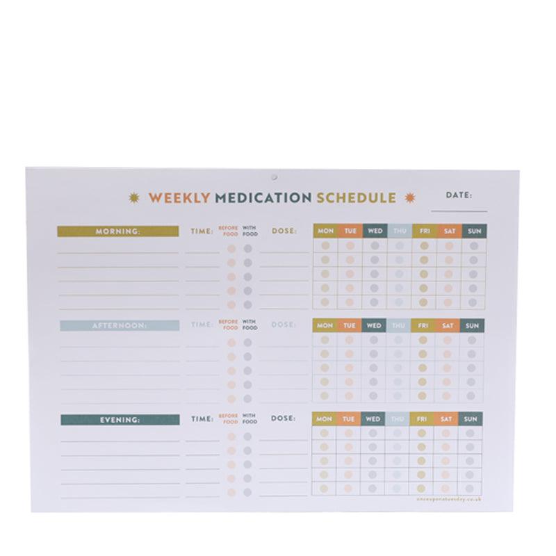Weekly Medication Schedule - A4