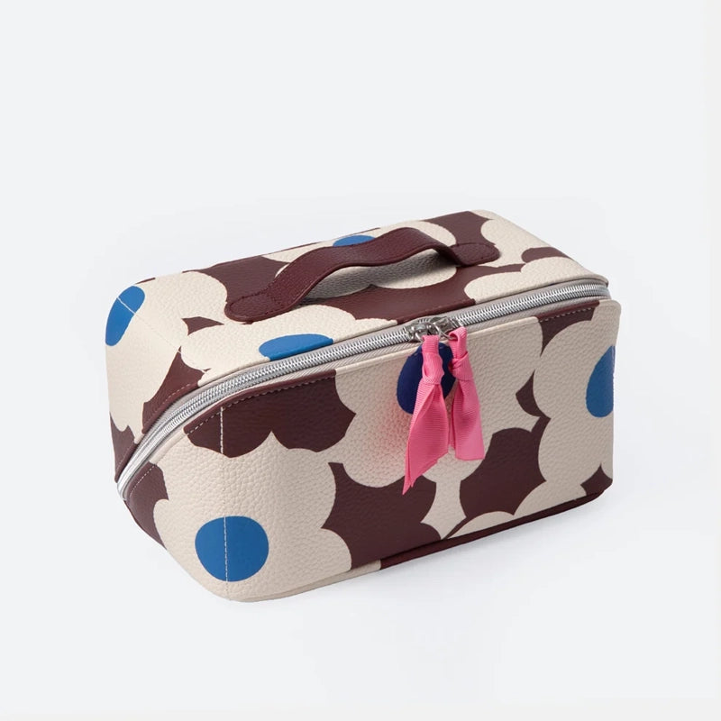 Wine Flower Flat Lay Wash Bag - Travel Toiletry Organiser