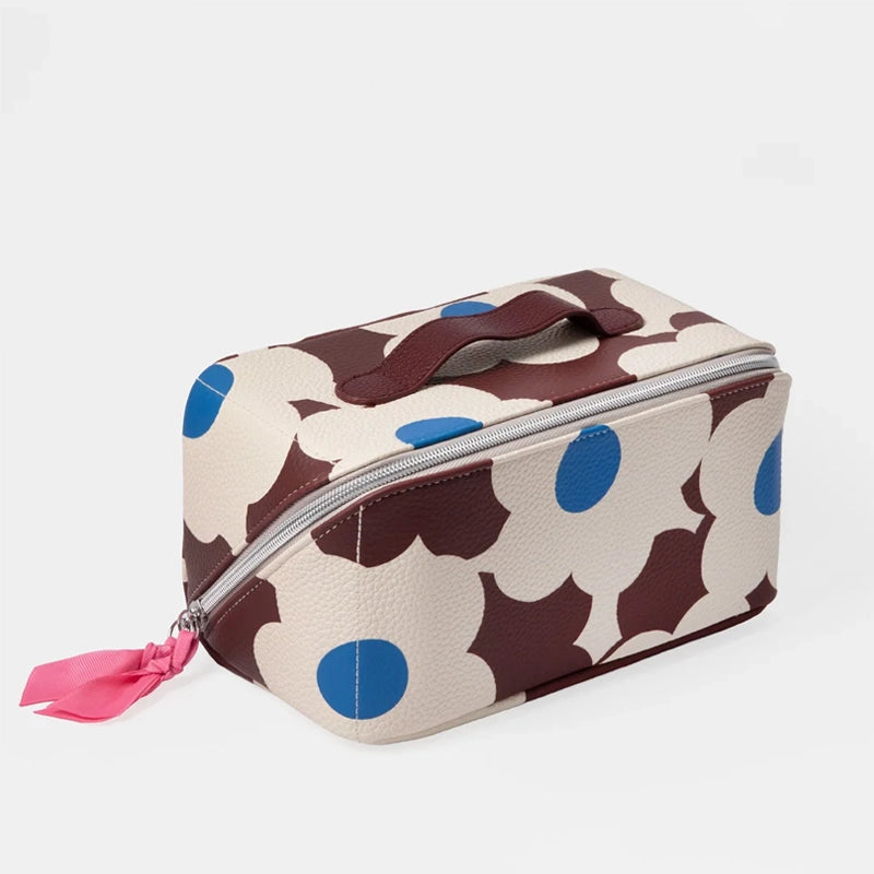 Wine Flower Flat Lay Wash Bag - Travel Toiletry Organiser
