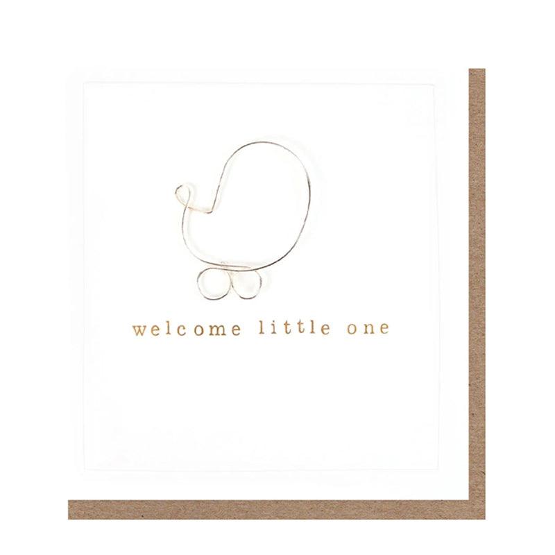 Wire Pram New Baby Born Card