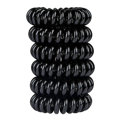 Wonder Bobbles No-Kink Spiral Hair Ties - 6pcs - Black