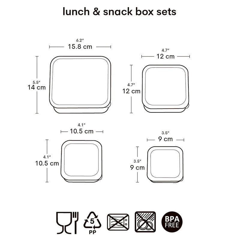 Kids Lunch &amp; Snack Box Set for School &amp; Travel – 4pcs