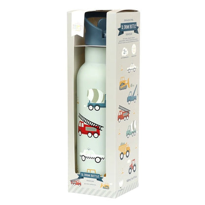 A LITTLE LOVELY COMPANY Stainless Steel Kids Water Bottle with All - Over Print - 500 ml in Kuwait - Waha Lifestyle