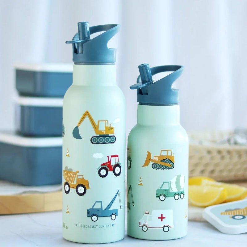 A LITTLE LOVELY COMPANY Stainless Steel Kids Water Bottle with All - Over Print - 500 ml in Kuwait - Waha Lifestyle