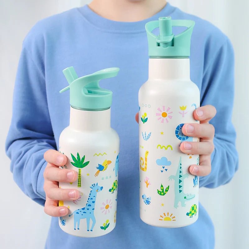 Stainless Steel Kids Water Bottle with All-Over Print - 500ml