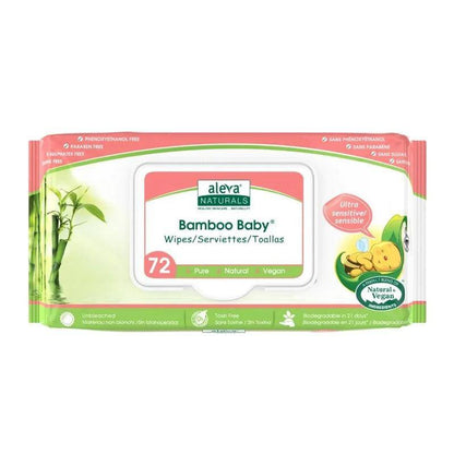 Aleva Naturals Ultra Sensitive Bamboo Baby Wipes - 72pcs - Waha Lifestyle