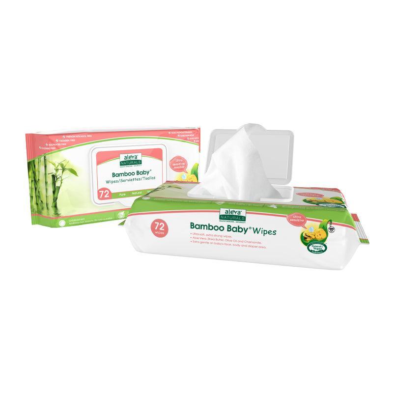 Aleva Naturals Ultra Sensitive Bamboo Baby Wipes - 72pcs - Waha Lifestyle