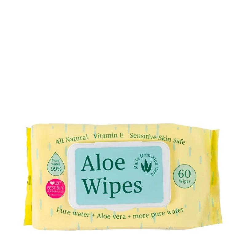 All Natural Aloe Vera with Vitamin E Water Wipes - 60pcs - Waha Lifestyle