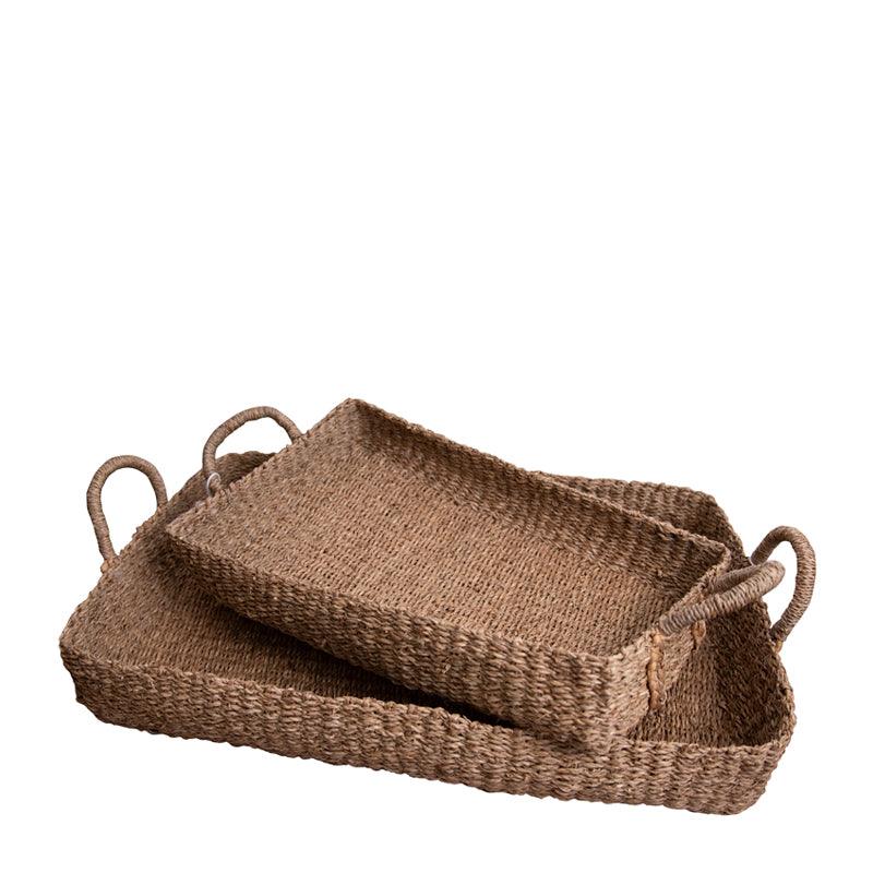 Also Home Pilvi Seagrass Rectangular Basket with Handles - 2pcs - Waha Lifestyle