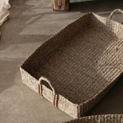 Also Home Pilvi Seagrass Rectangular Basket with Handles - 2pcs - Waha Lifestyle