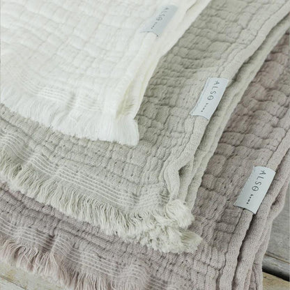 Also Home Simo Cotton Textured Throw/Wrap - Pink Heather - Waha Lifestyle