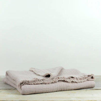 Also Home Simo Cotton Textured Throw/Wrap - Pink Heather - Waha Lifestyle