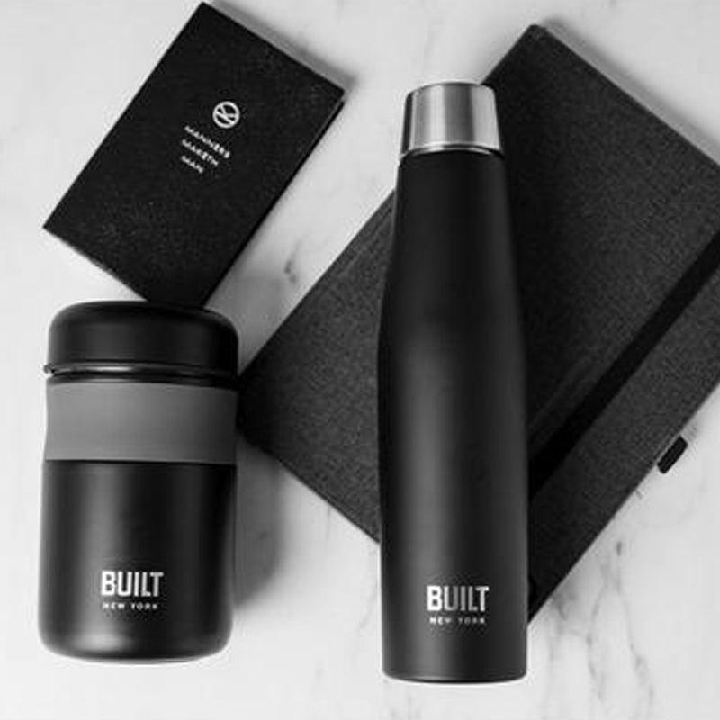 Apex Insulated Water Bottle &amp; Food Flask Set - Black - Waha Lifestyle