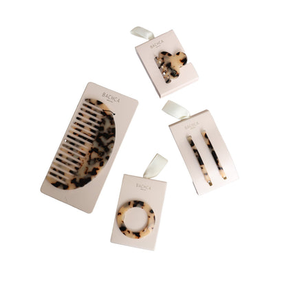 BACHCA Handcrafted Tortoise Shell Hair Accessory Bundle - 4pcs in Kuwait - Waha Lifestyle