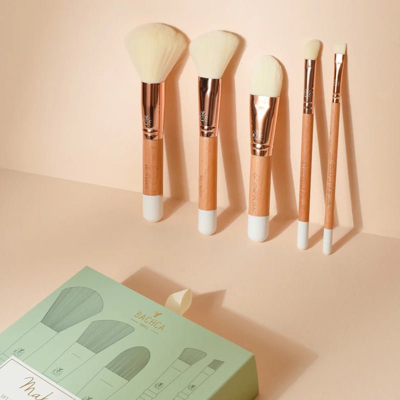 Natural Wood Makeup Brush Kit - 5pcs