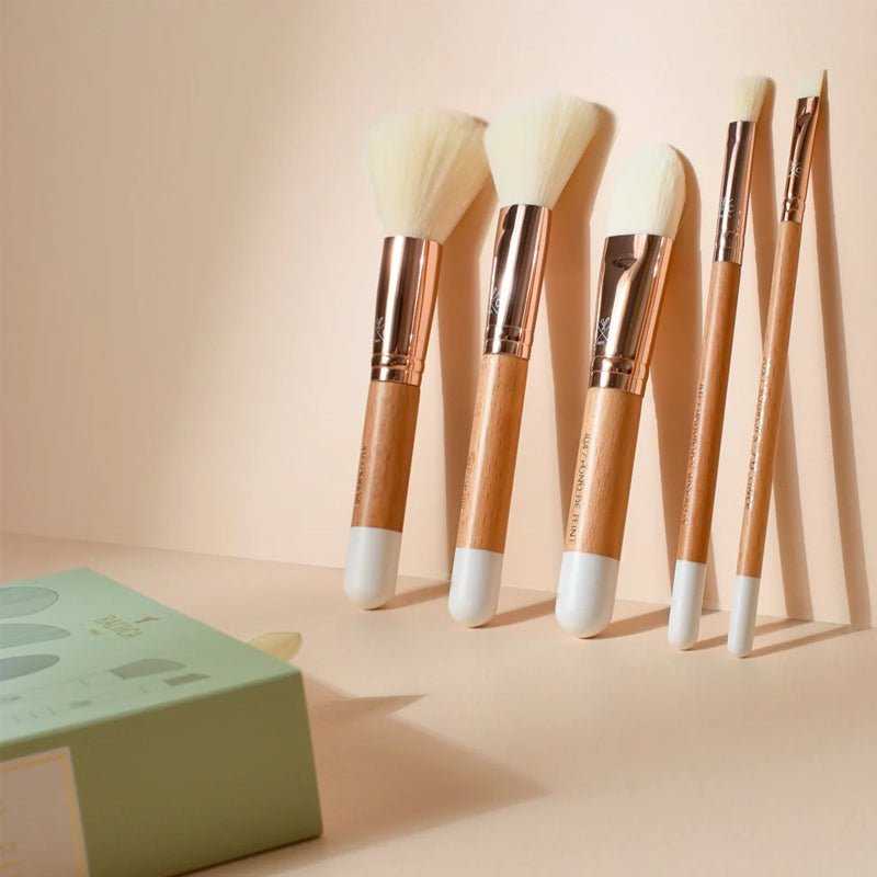 Natural Wood Makeup Brush Kit - 5pcs