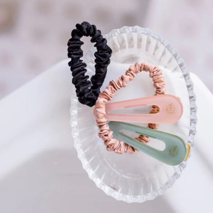 Silk Elasticated Hair Scrunchies - Pack Of 2