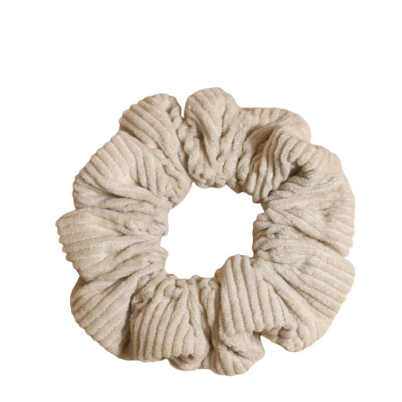 Velvet Corduroy Hair Scrunchie - Sand