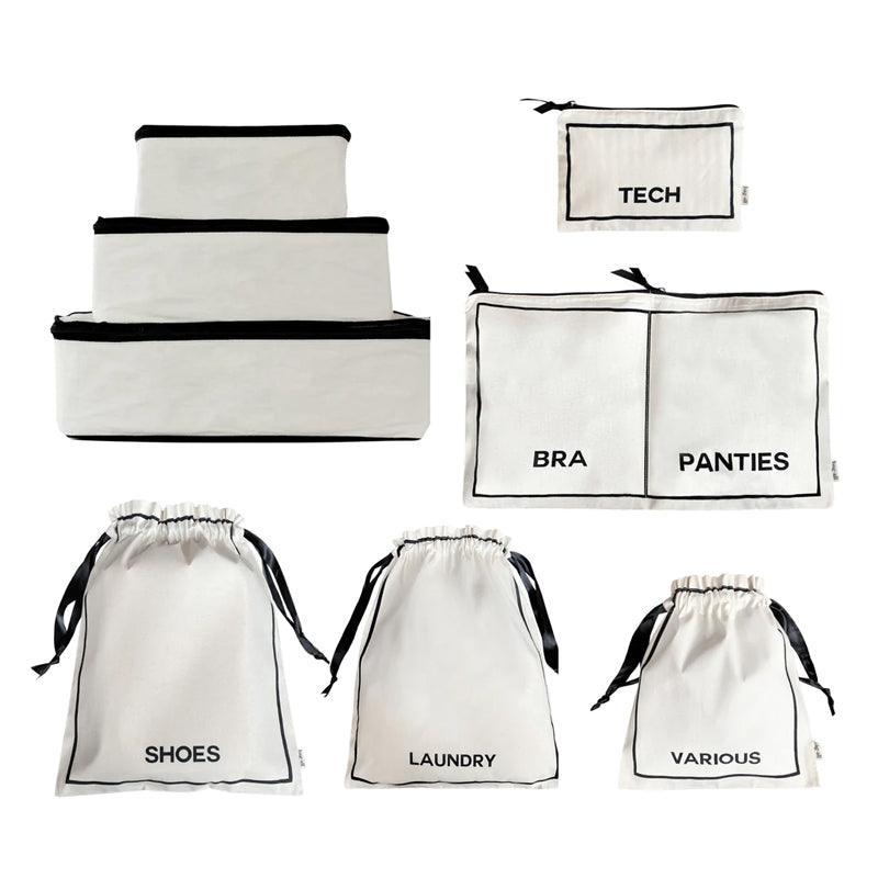 Bag - All 8 Piece Cotton &amp; Travel Set Organizer Bag - Waha Lifestyle