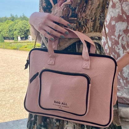 BAG - ALL Cotton Laptop Case with Charger Pocket and Handle - Waha Lifestyle - Kuwait