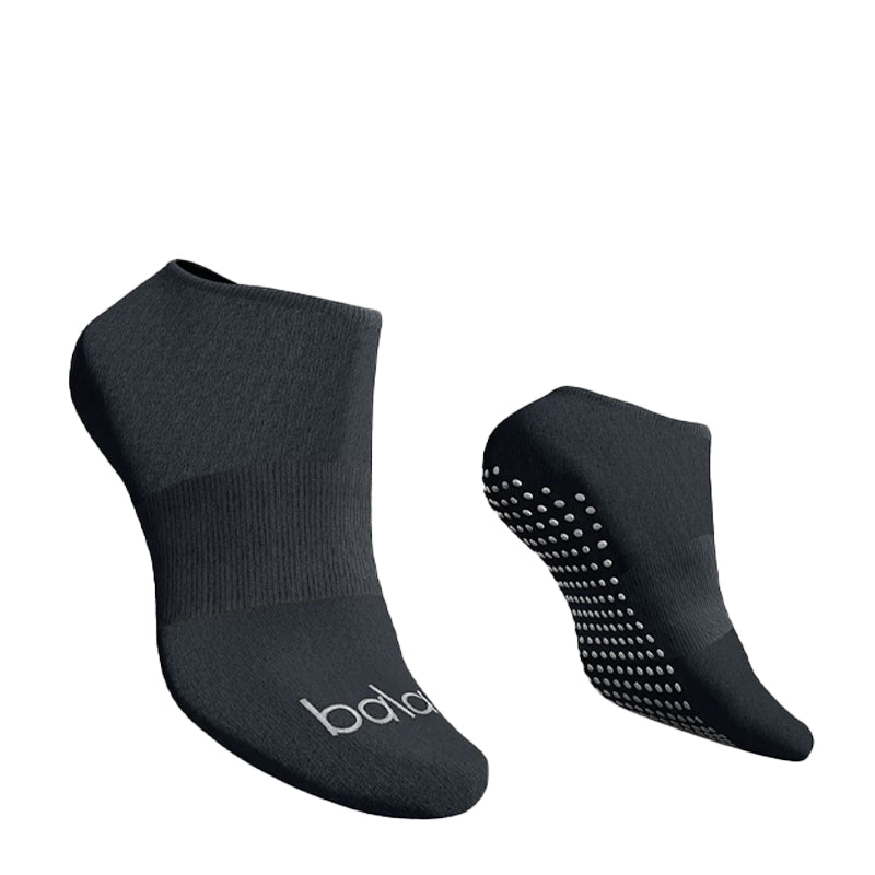 Low-Cut No Show Non-Slip Socks - Charcoal