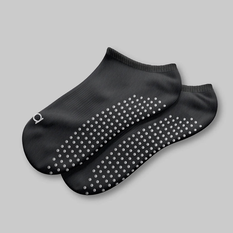 Low-Cut No Show Non-Slip Socks - Charcoal