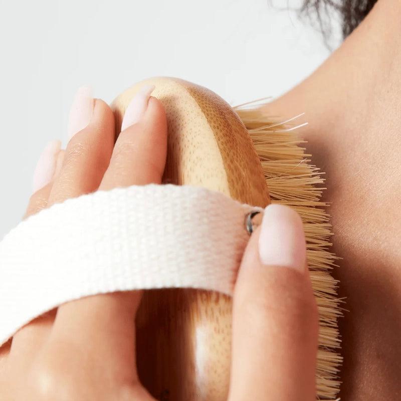 Bamboo Dry Round Body Brush - Waha Lifestyle