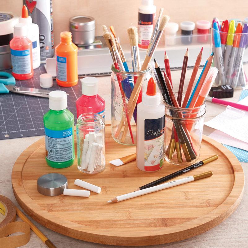 Bamboo Lazy Susan Turntable Organizer - Brown - Waha Lifestyle