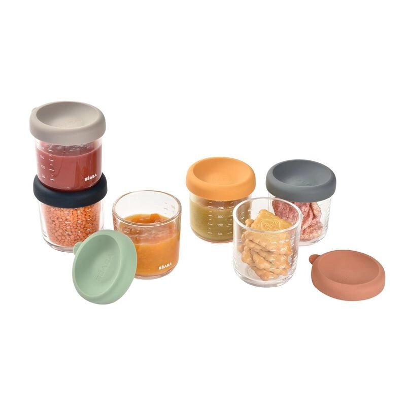Baby Food Storage Glass Portion Jar Set - 250 ml - 6pcs