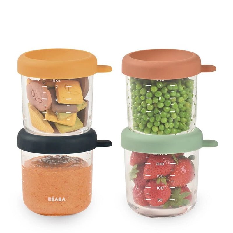 Glass Baby Food Containers - 250ml, Set of 4