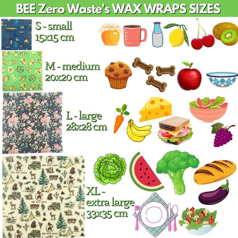 Bee Zero Waste Beeswax Wraps Set Of 4 - Waha Lifestyle