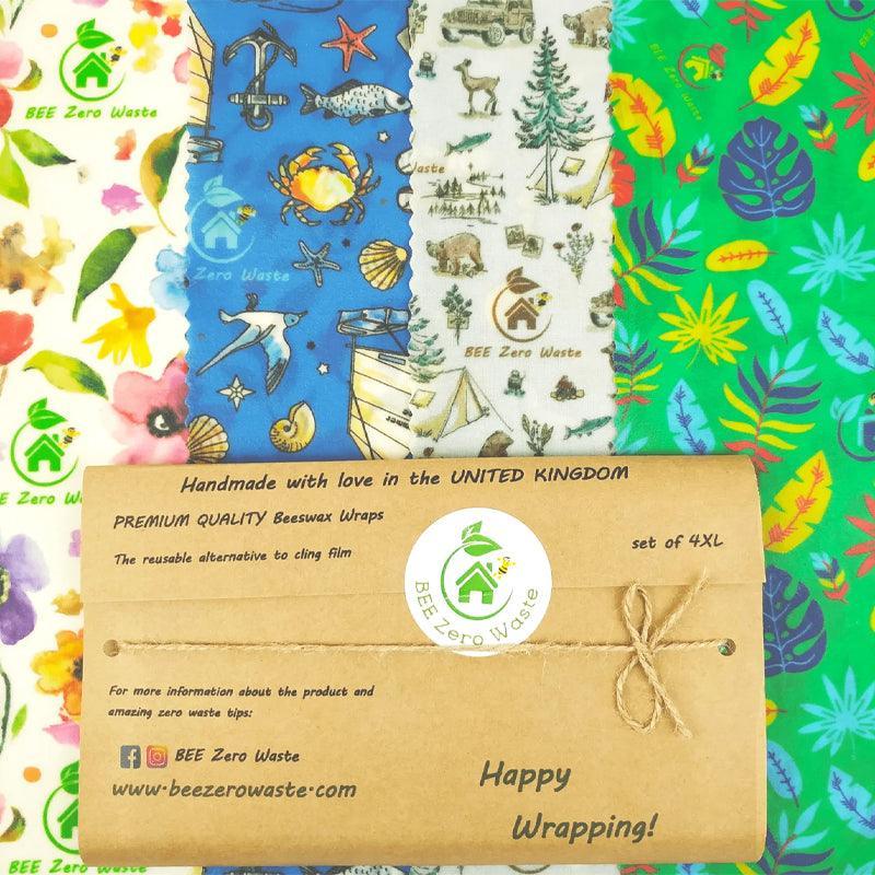 Bee Zero Waste Beeswax Wraps Set Of 4 - Waha Lifestyle