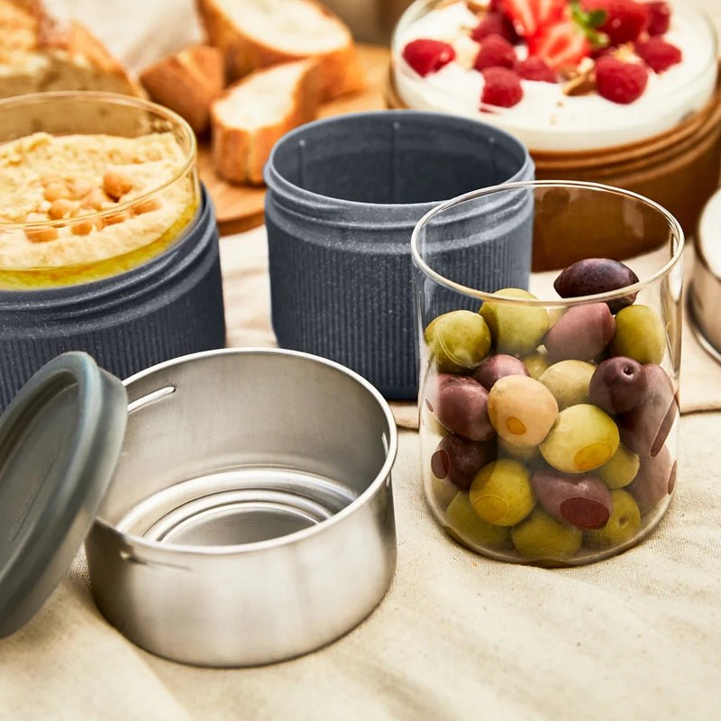 Leakproof Glass Lunch Pot with Protective Case - Small - Slate