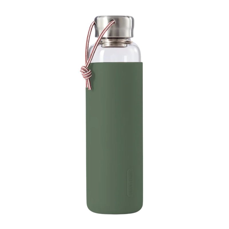 Leakproof Glass Water Bottle with Protective Silicone Sleeve - 600ml
