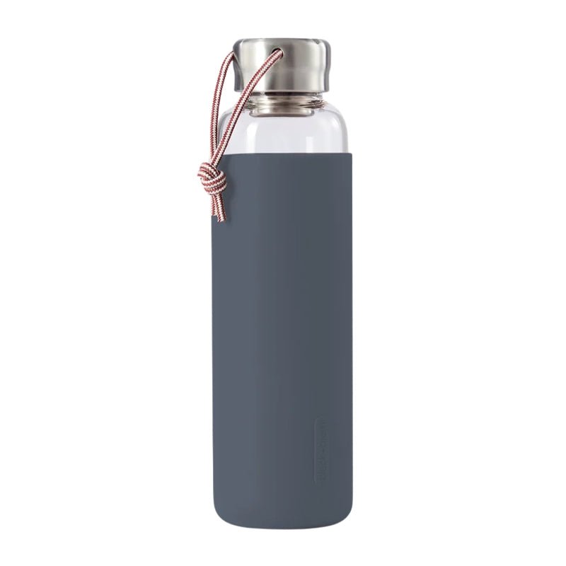 Leakproof Glass Water Bottle with Protective Silicone Sleeve - 600ml