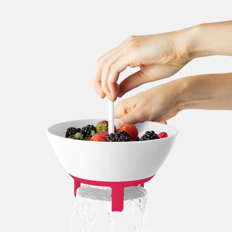 Bramble Rinse And Carry 3 - In - 1 Red Berry Basket - Waha Lifestyle