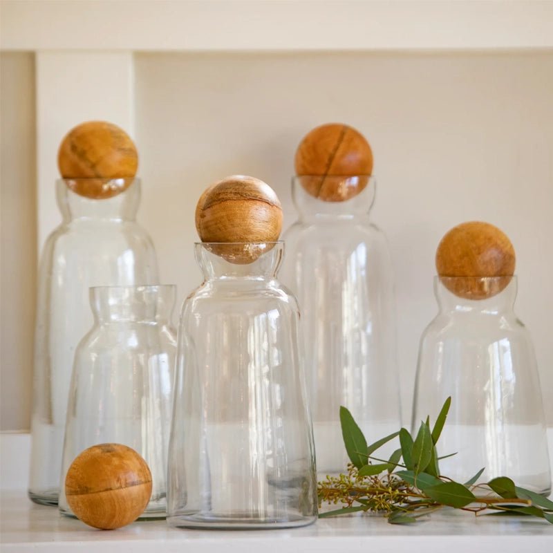 Brisbane Glass Juice Decanter with Mango Wood Lid - Waha Lifestyle