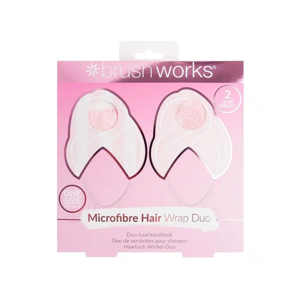 BRUSHWORKS Luxury Hair Towels Pack - 2pcs in Kuwait - Waha Lifestyle