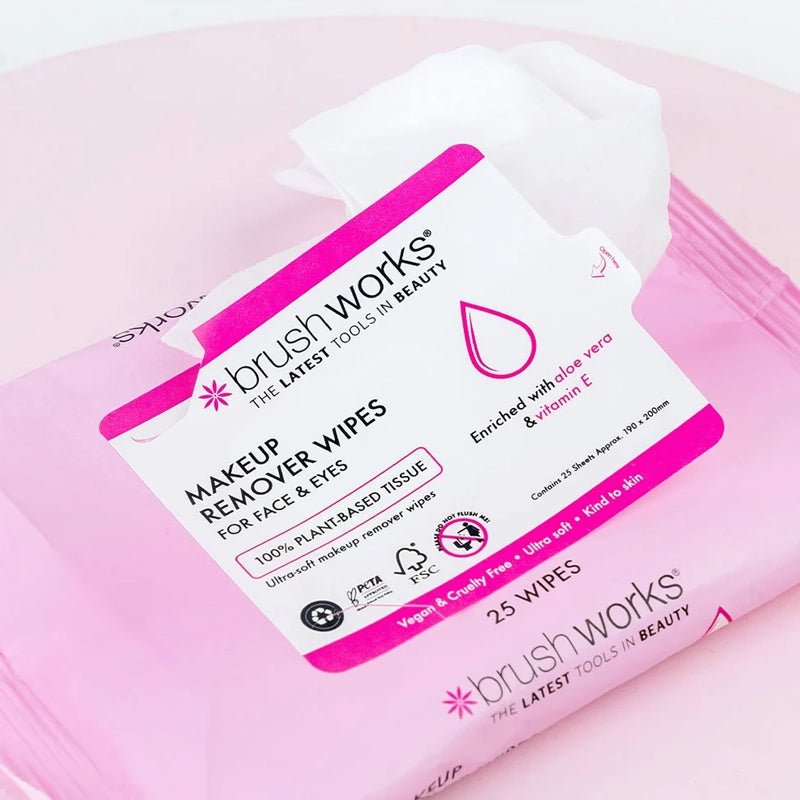 Makeup Remover Wipes with Aloe Vera &amp; Vitamin E - Pack of 25