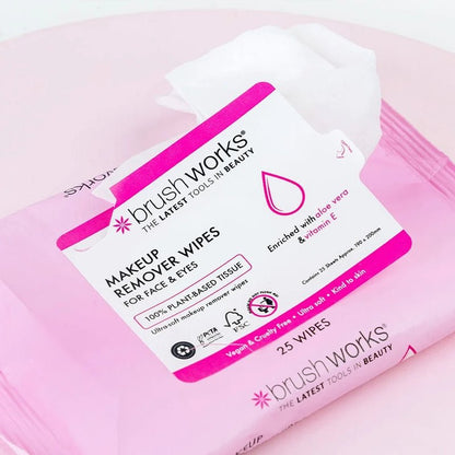 Makeup Remover Wipes with Aloe Vera &amp; Vitamin E - Pack of 25