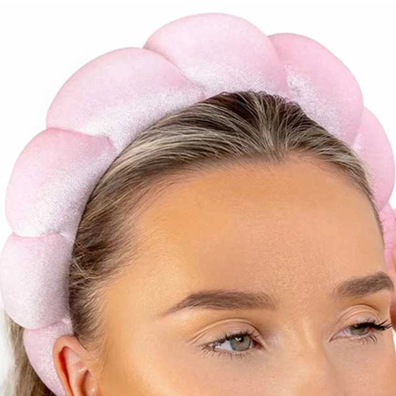 Pink Cloud Plush Spa Headband for Skincare