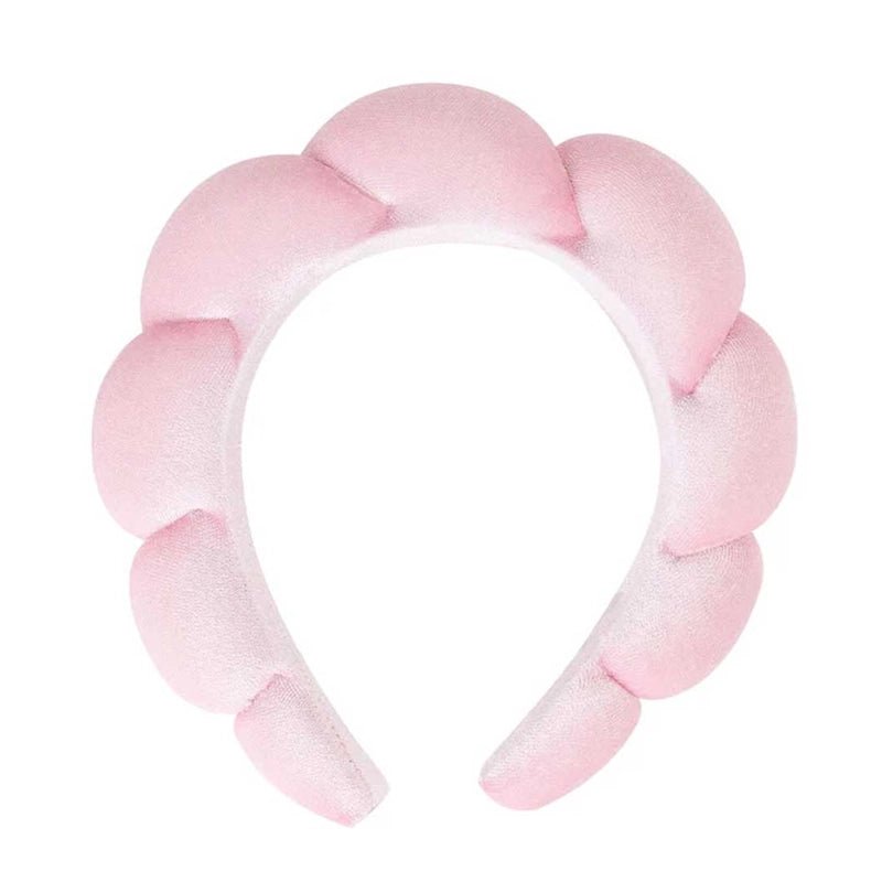 Pink Cloud Plush Spa Headband for Skincare